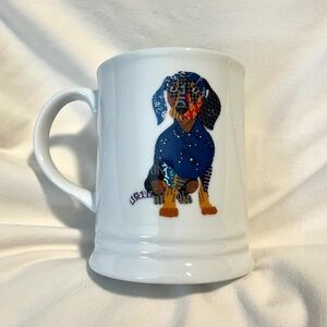 *EUC* FRINGE STUDIO Dachshund Ceramic Mug- Interior Graphic- Exterior 2 Graphics
